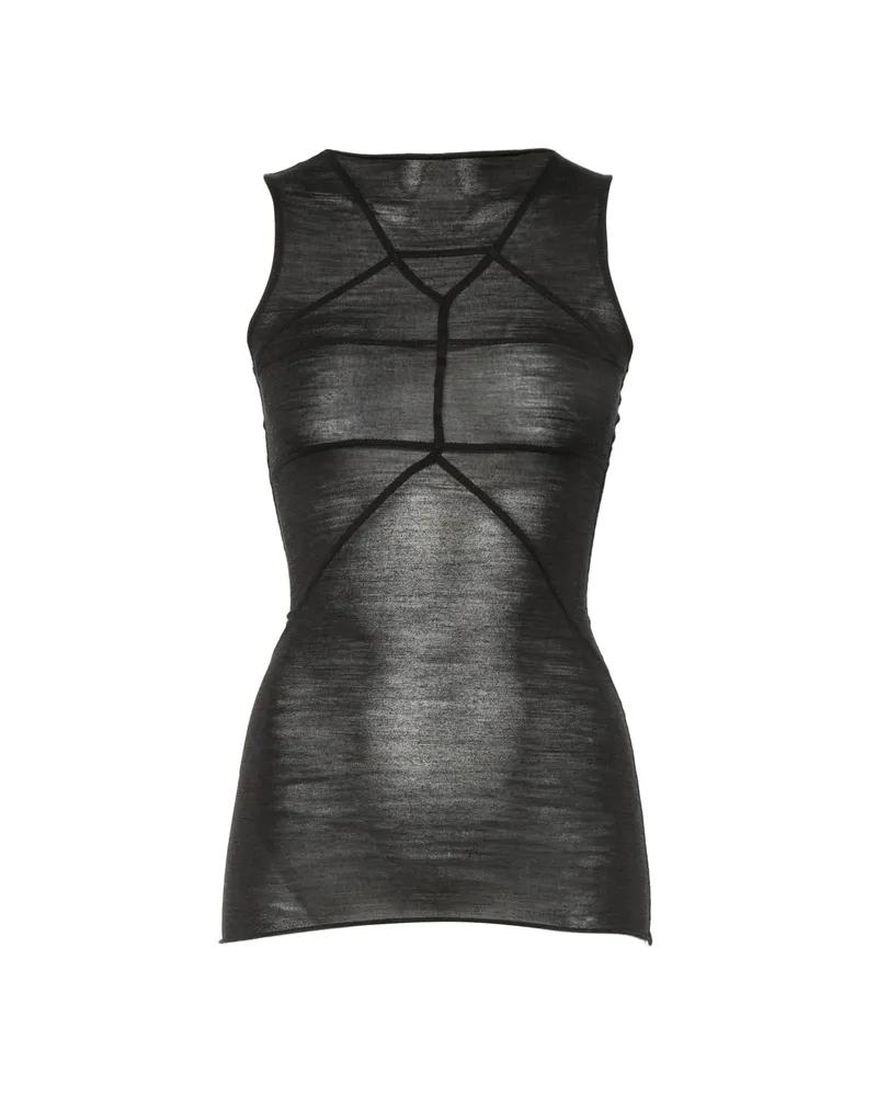 Rick Owens Sheer Panelled Top Black