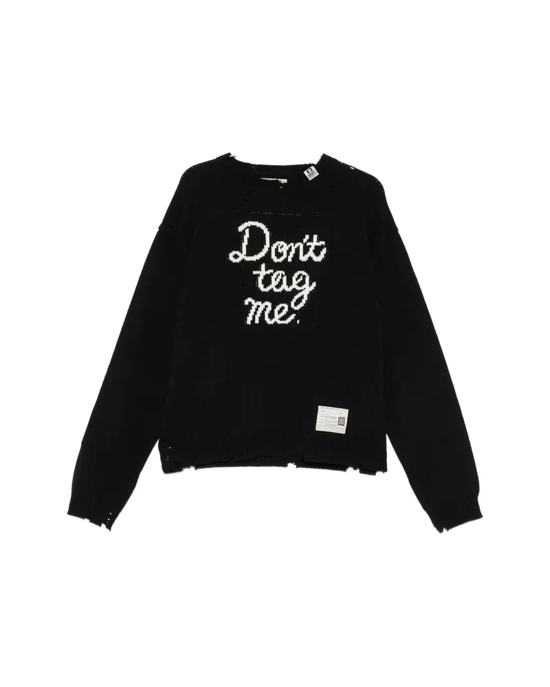 MIHARAYASUHIRO Jacquard Distressed Knitted Sweater Black