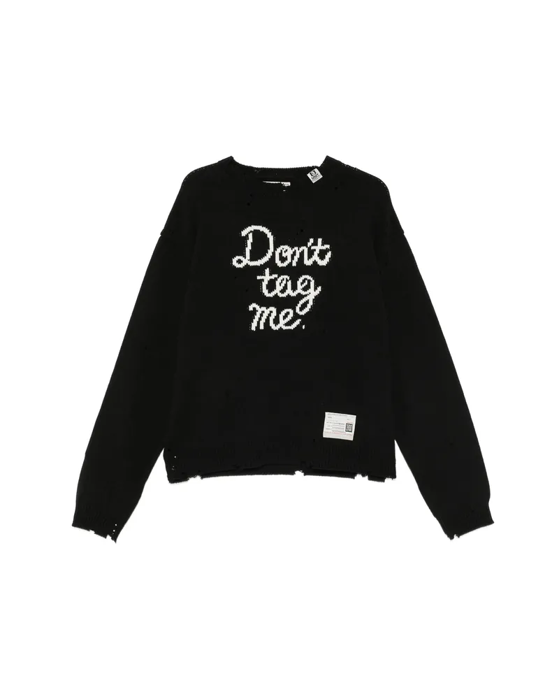 MIHARAYASUHIRO Jacquard Distressed Knitted Sweater Black