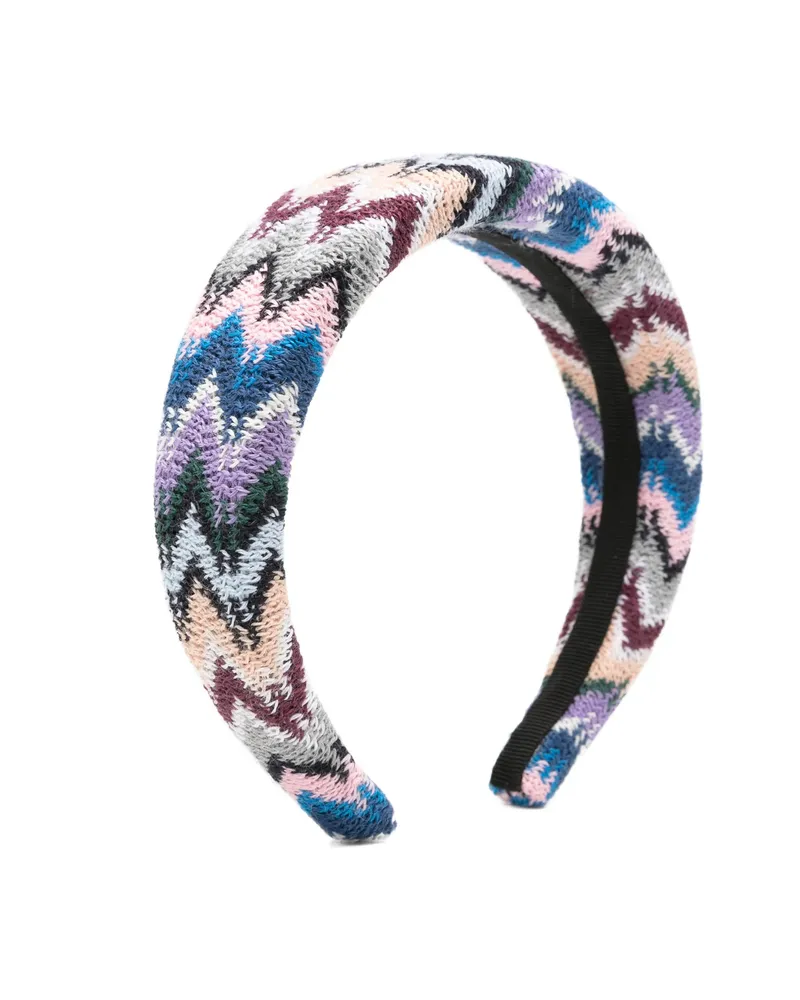 Missoni Zigzag-knit Padded Headband Blue