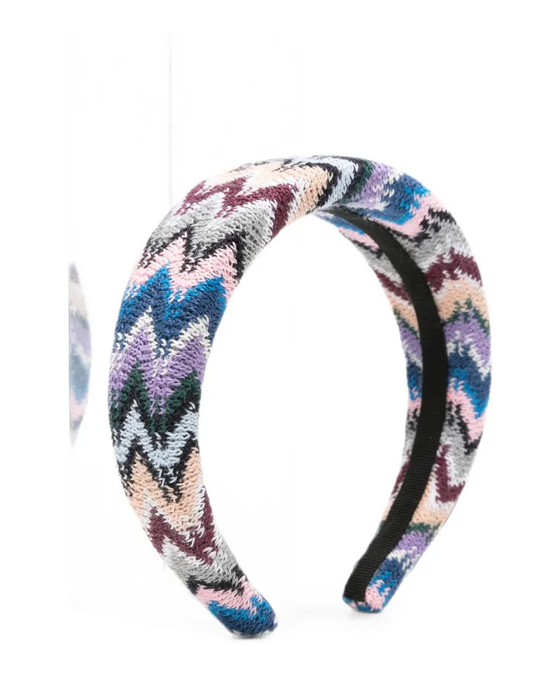 Missoni Zigzag-knit Padded Headband Blue