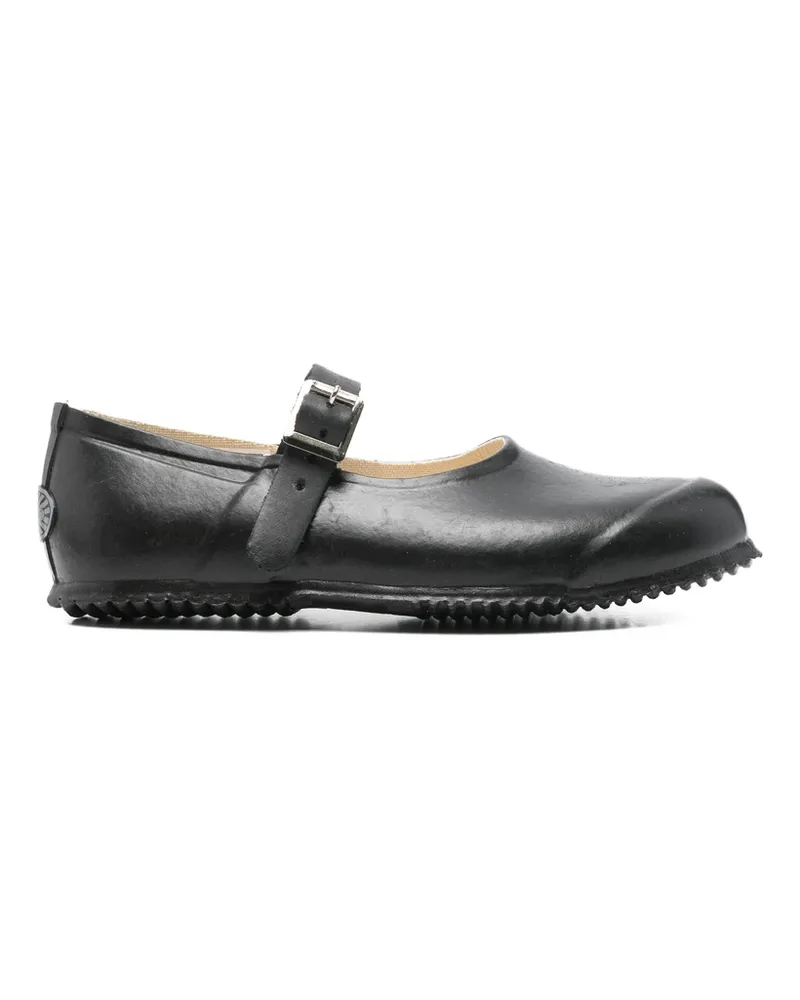 Superga Leather Ballet Flats Black