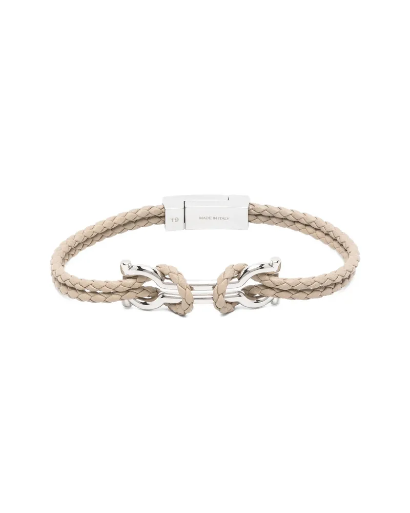 Ferragamo Gancini Cord Bracelet Silver