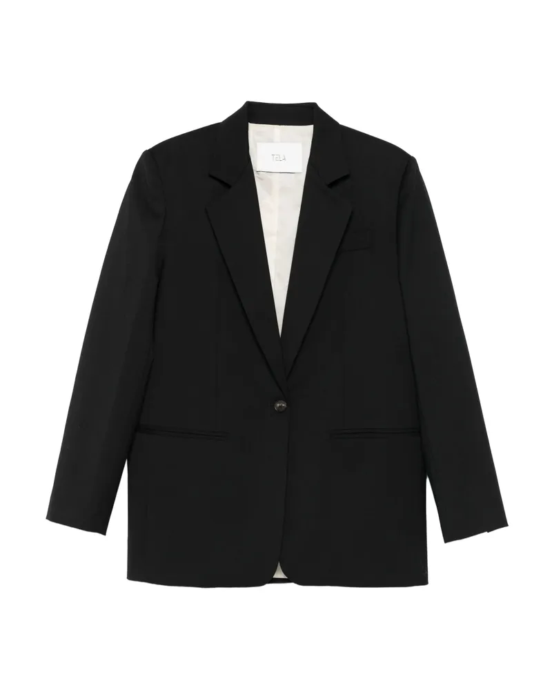 TELA Single-breasted Notched-lapel Blazer Black
