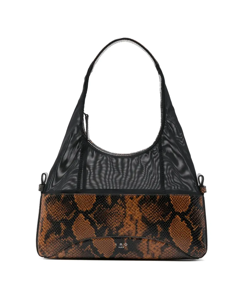 IRO Snakeskin-effect Mesh Tote Bag Black