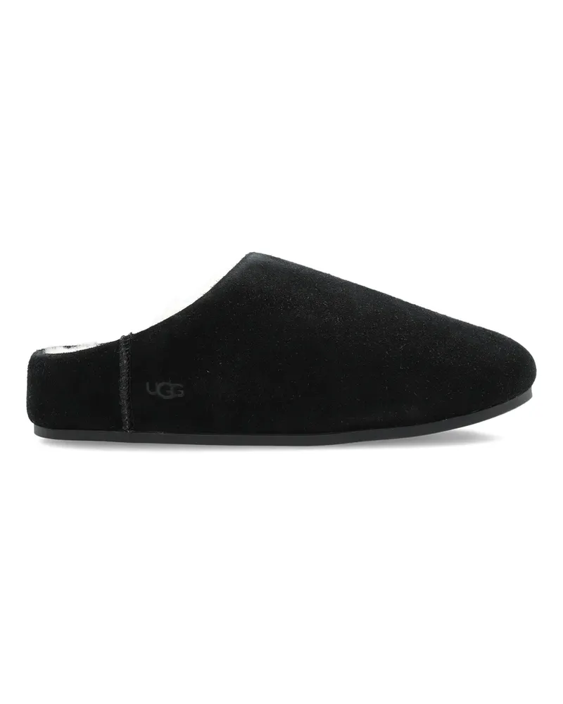 UGG Suede Sheepskin Slippers Black