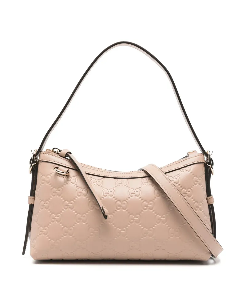 Gucci Small GG-embossed Zip Shoulder Bag Pink