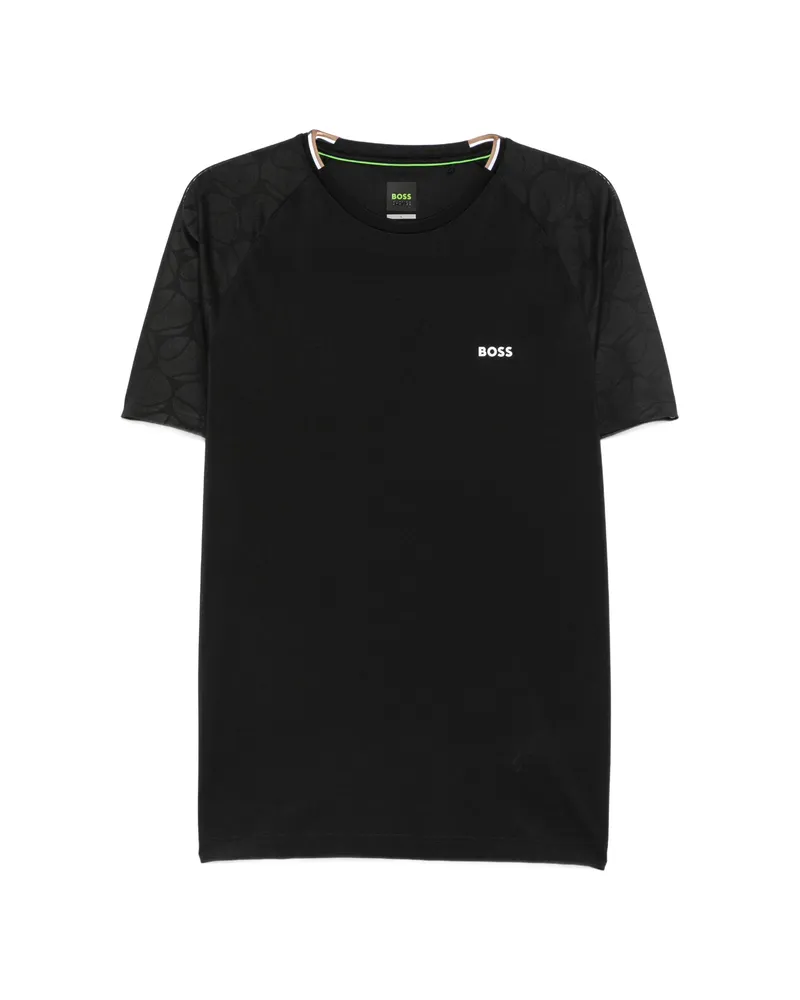 HUGO BOSS Logo-print Raglan-sleeve T-shirt Black
