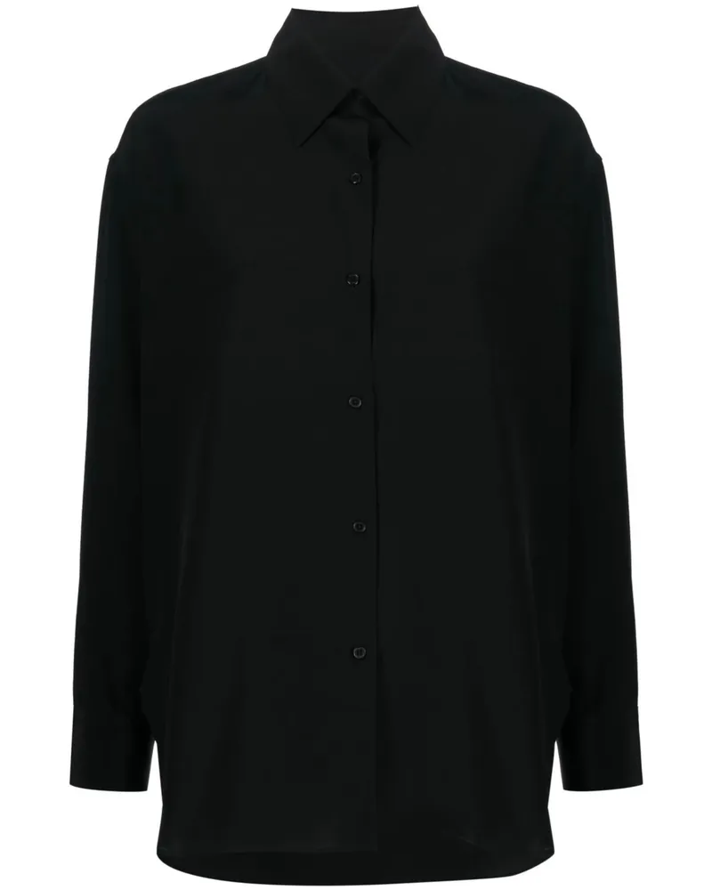 Nili Lotan Silk Long-sleeved Shirt Black