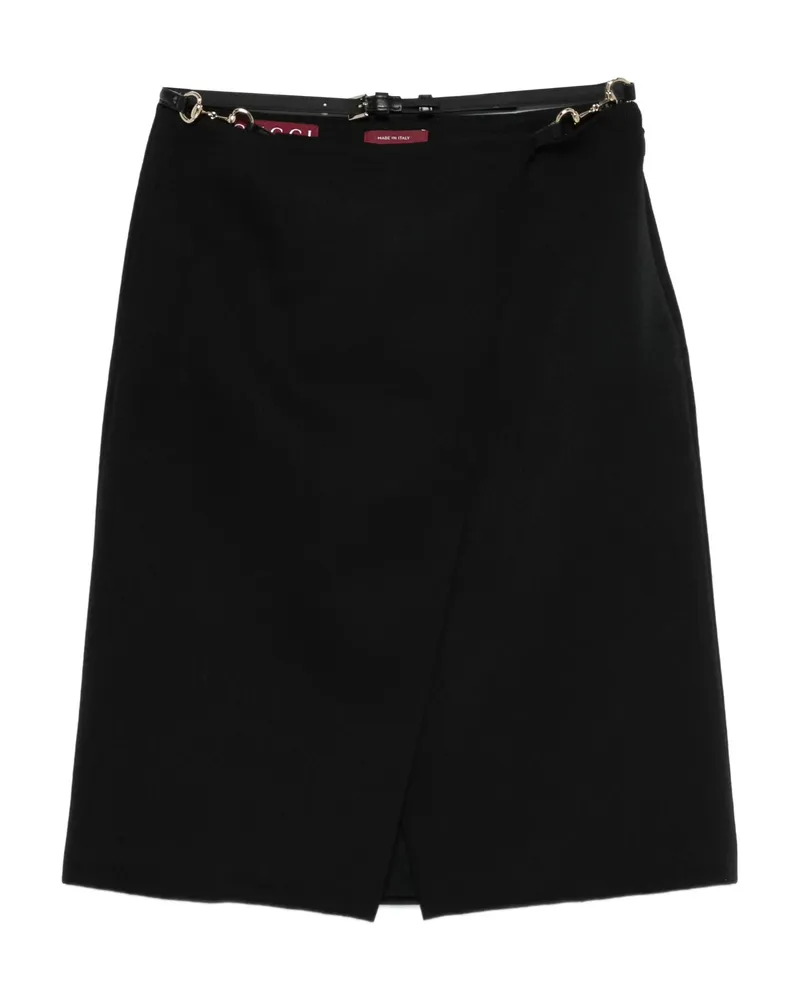 Gucci Horsebit-detail Midi Skirt Black