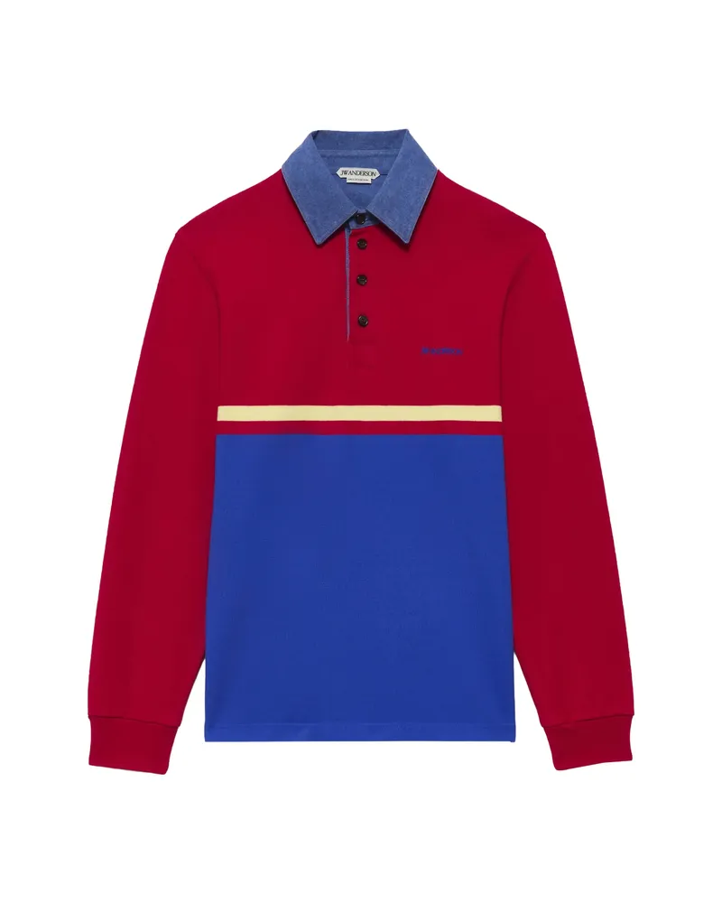 J.W.Anderson Colour-block Long-sleeve Polo Shirt Red