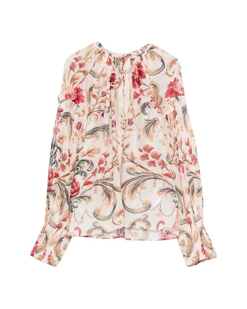 FARM Rio Floral Blouse Neutrals