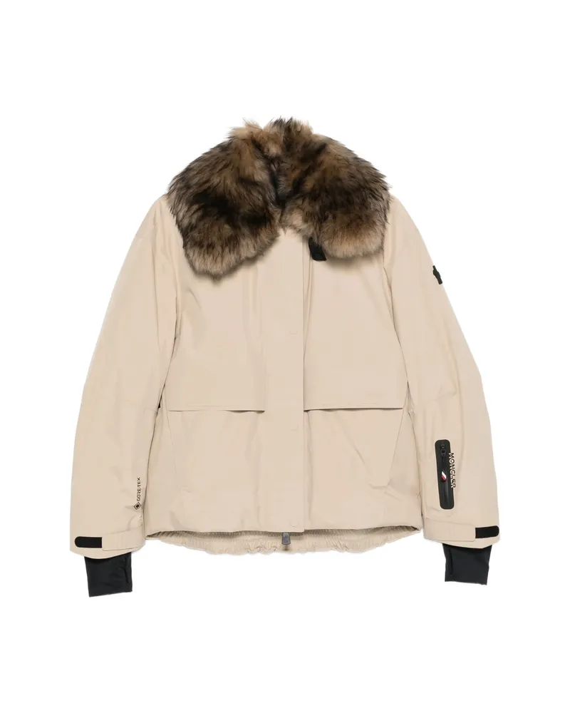 Moncler Faux-fur Trim Jacket Neutrals
