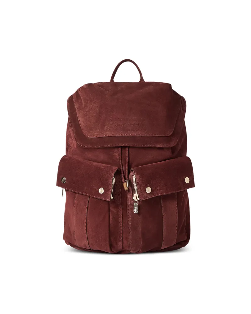 Brunello Cucinelli Suede Leisure Backpack Brown