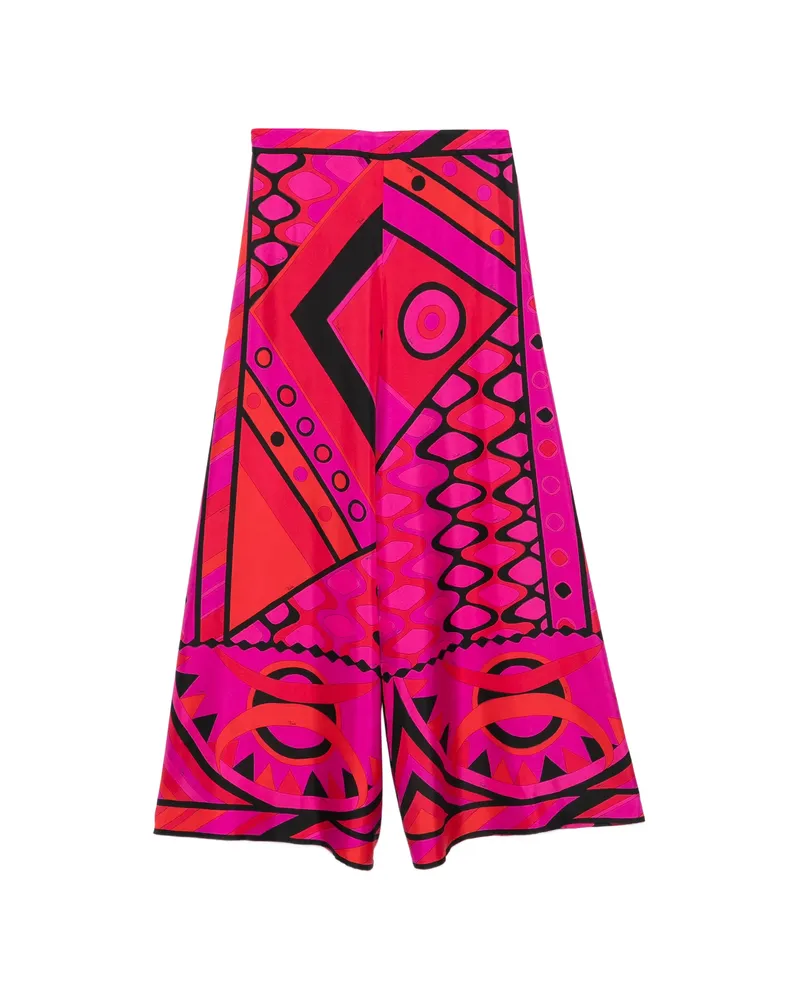 Emilio Pucci Vivara-print Silk Palazzo Pants Pink