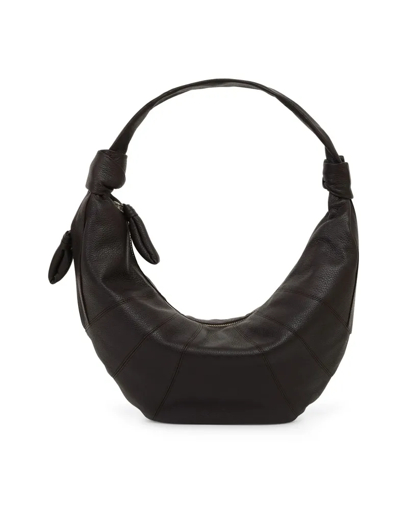 Christophe Lemaire Large Fortune Croissant Leather Shoulder Bag Brown