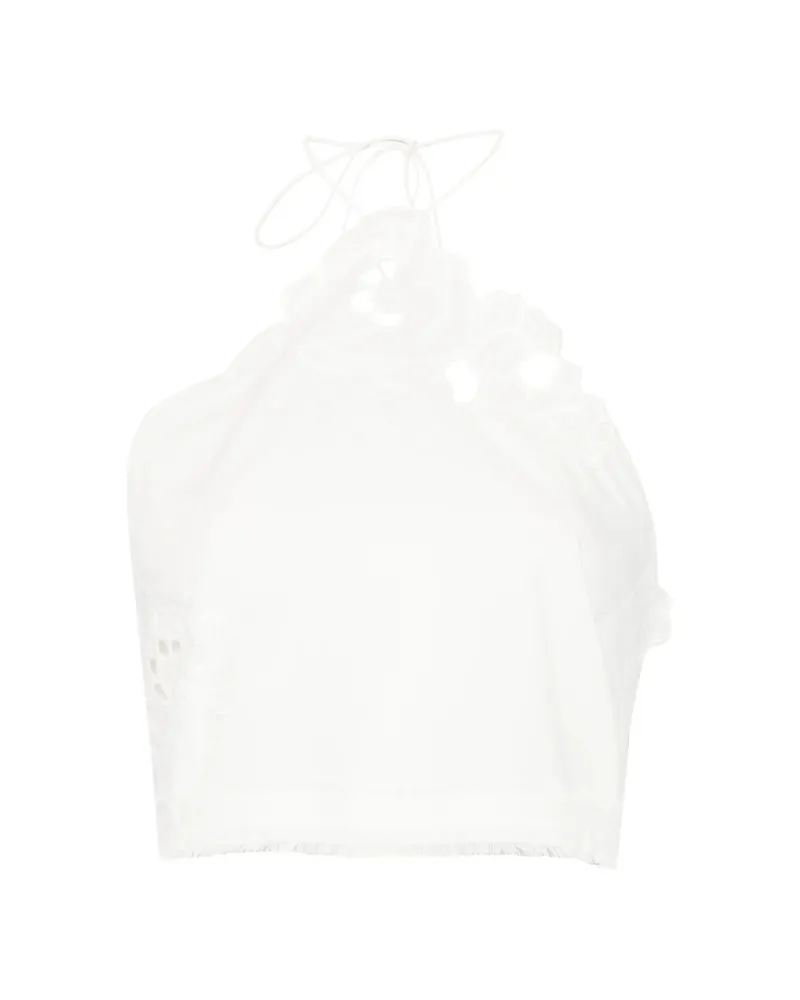 SIR Klara Floral-embroidered Top White