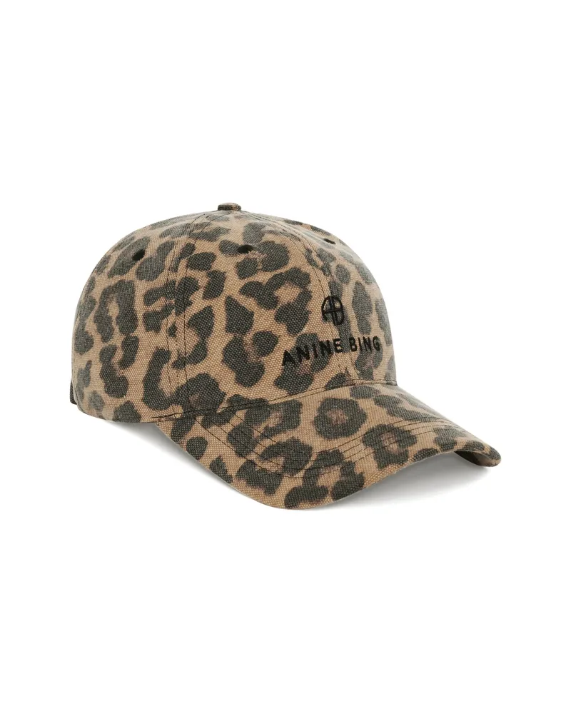 Anine Bing Jeremy Leopard-pattern Baseball Cap Neutrals