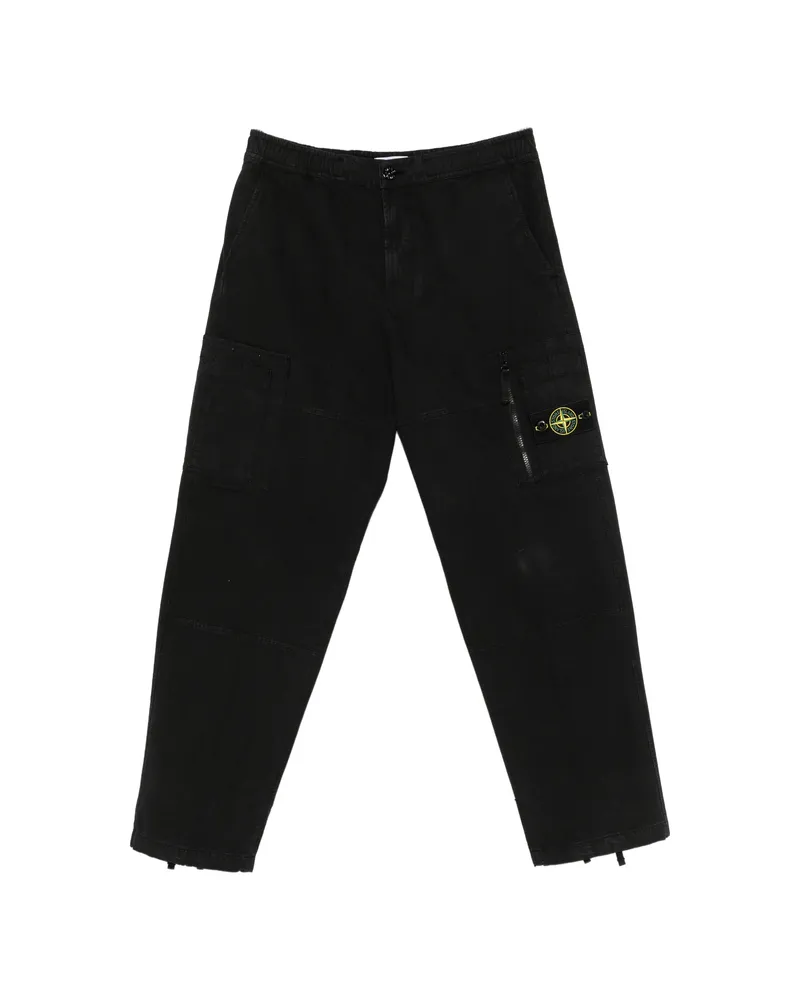 Stone Island Logo-patch Cargo Pants Black