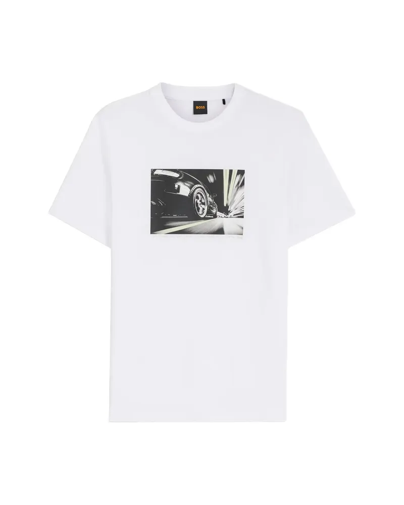 HUGO BOSS Motors Graphic-print T-shirt White