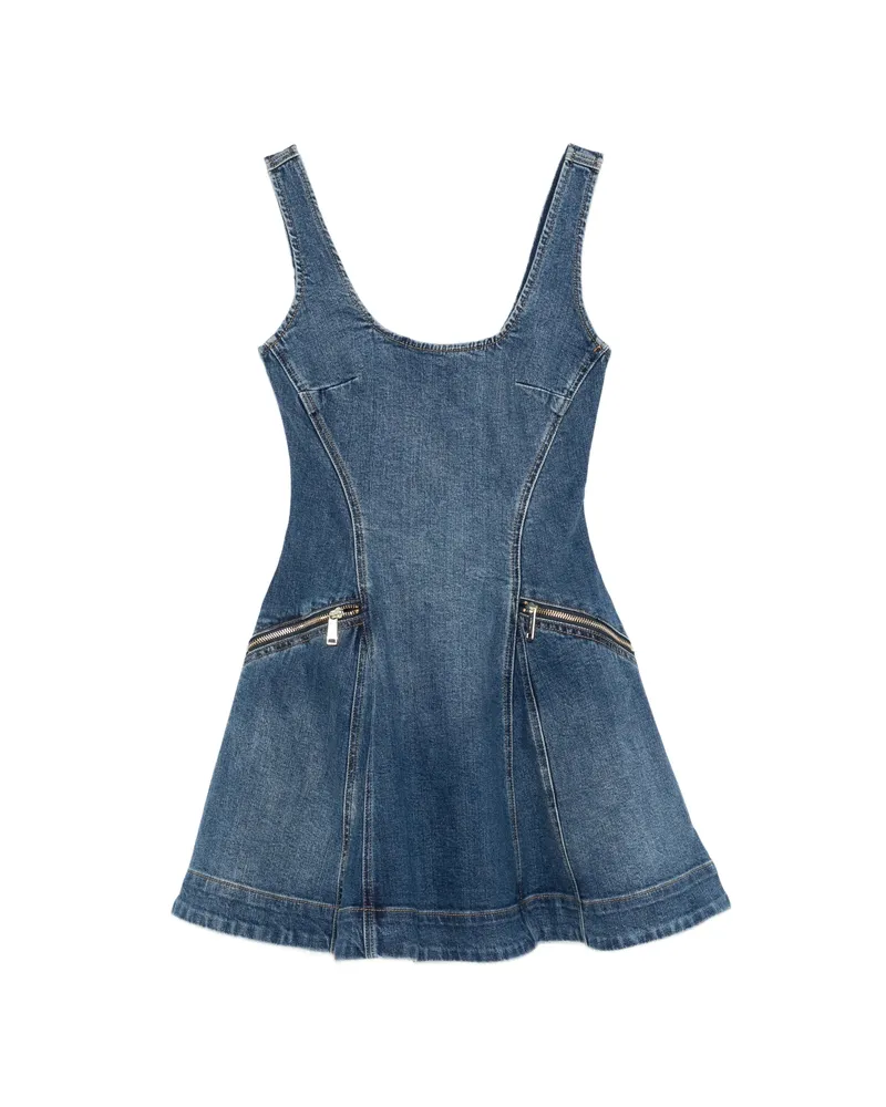 Self-Portrait Ruffled Mini Dress Blue