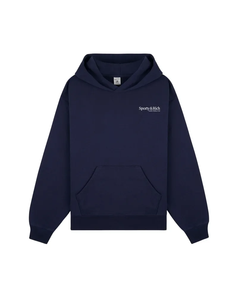 SPORTY & RICH Logo-detail Hoodie Blue
