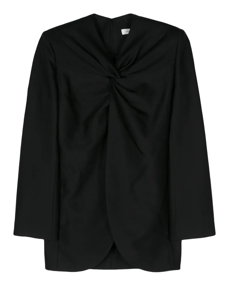 GIA STUDIOS Knot-detail Twill Blouse Black
