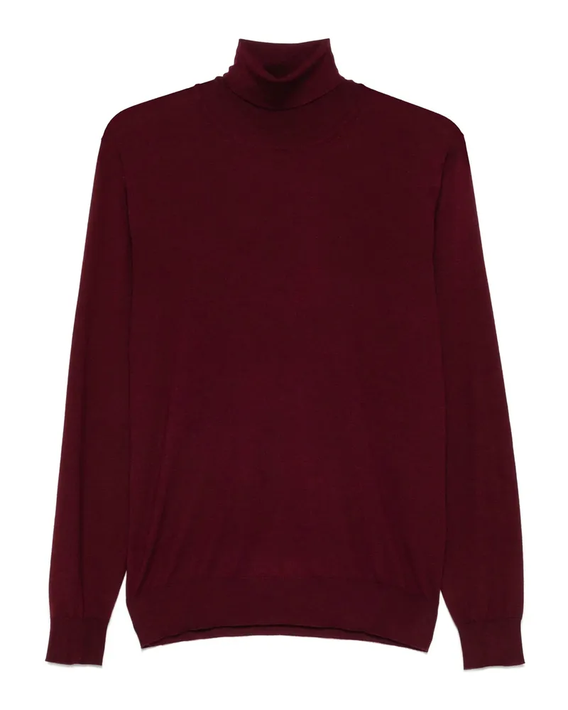 Fedeli Roll-neck Long-sleeve Top Red