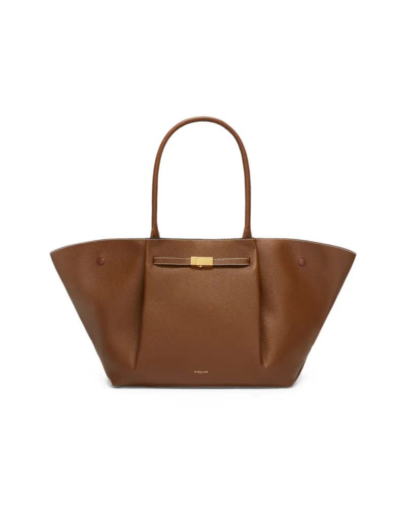 DeMELLIER New York Grain Leather Tote Bag Brown