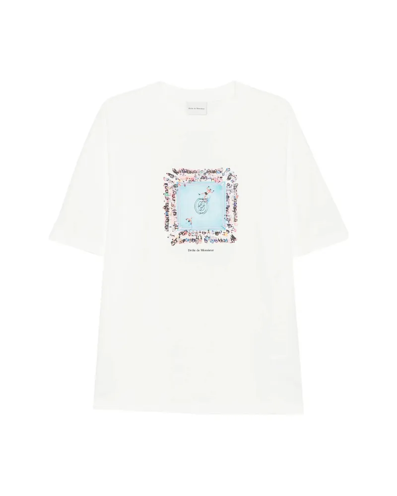 Drôle de Monsieur Boxers Ring Graphic-print T-shirt White
