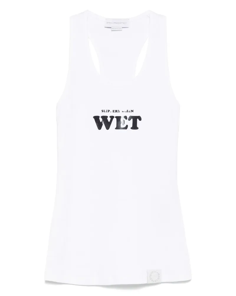 Stella McCartney Rubberised Slogan-print Tank Top White