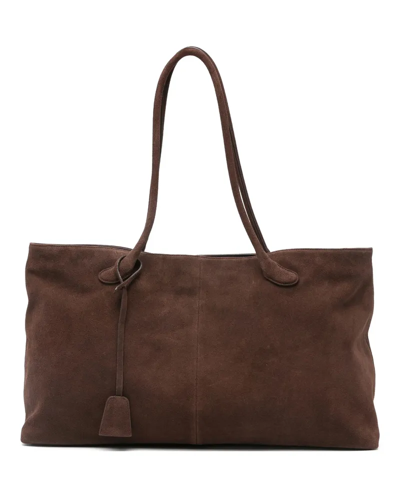 LOW CLASSIC Suede Shoulder Bag Brown