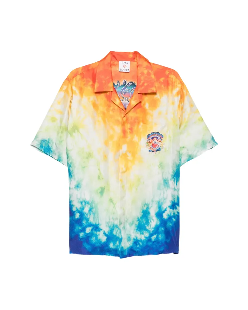 Casablanca Paris Tie-dye Graphic-print Shirt Orange