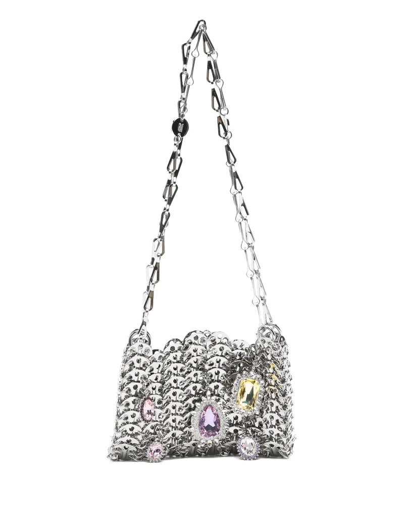 Paco Rabanne Chain Satchel Shoulder Bag Silver