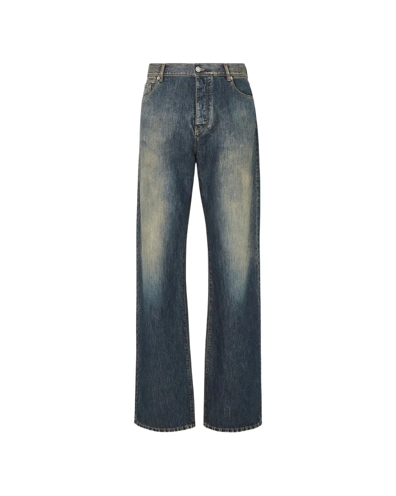 Fendi Faded-effect Jeans Blue