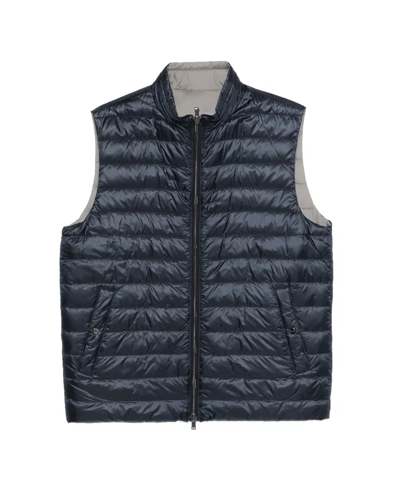Herno Zip-fastening Quilted Gilet Blue