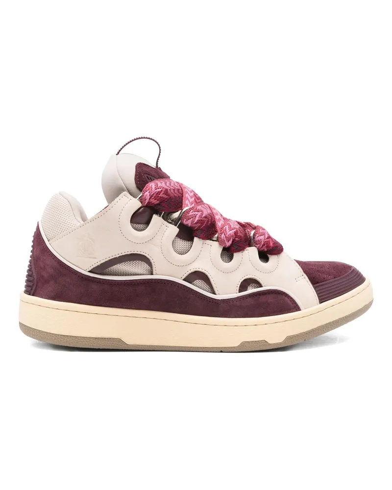 Lanvin Curb Lace-up Sneakers Red