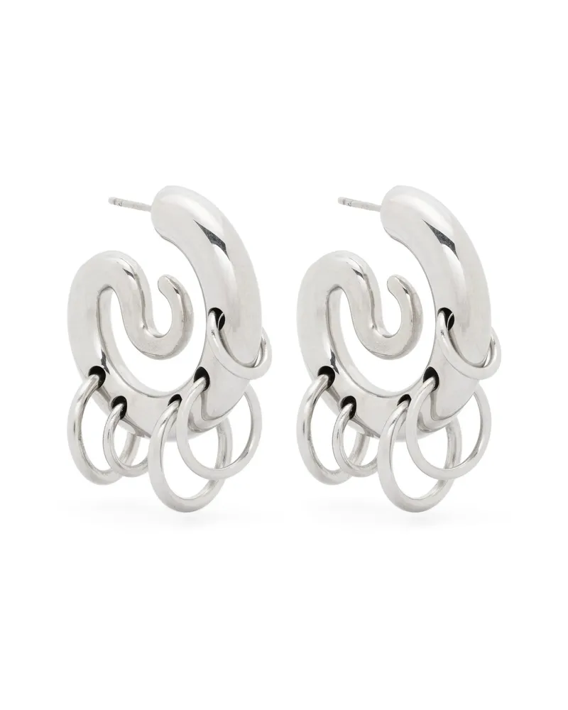 PANCONESI Pierced Serpent Hoop Earrings Silver