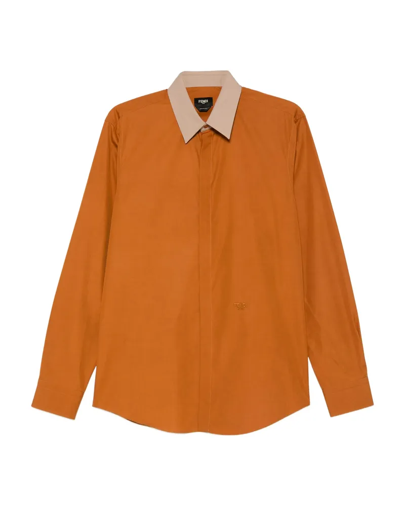 Fendi Contrasting-collar Shirt Brown