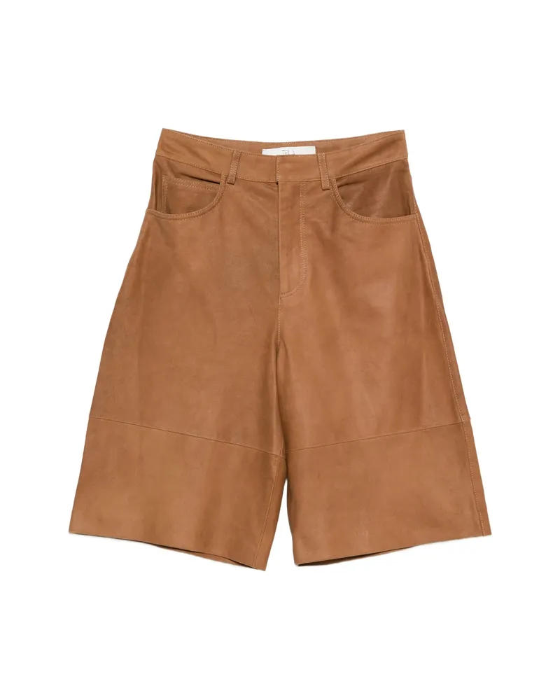 TELA Pocket Panelled Shorts Brown