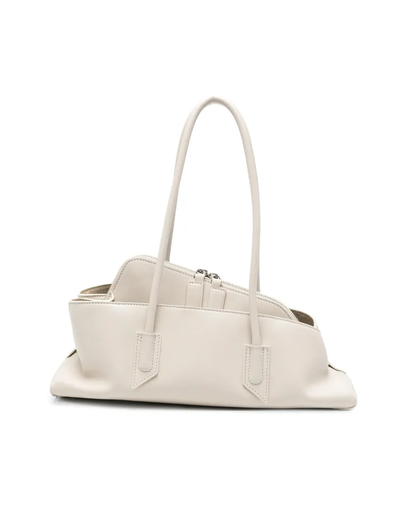 ATTICO Small La Passeggiata Leather Shoulder Bag Neutrals