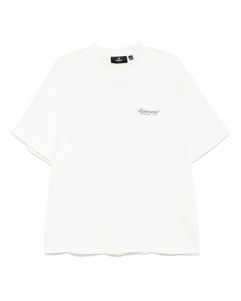 REPRESENT Owners Club Script-print T-shirt White