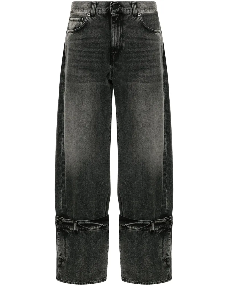 Haikure Cuff-detail Jeans Black