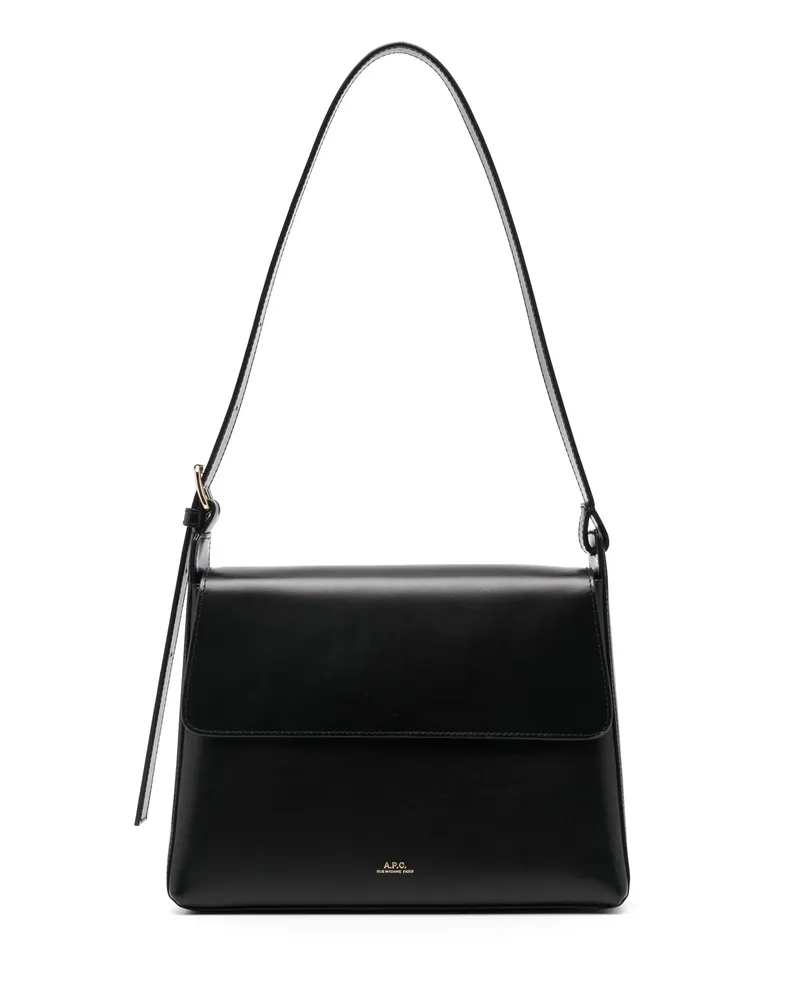 A.P.C. A. p.c. Virginie Leather Shoulder Bag Black