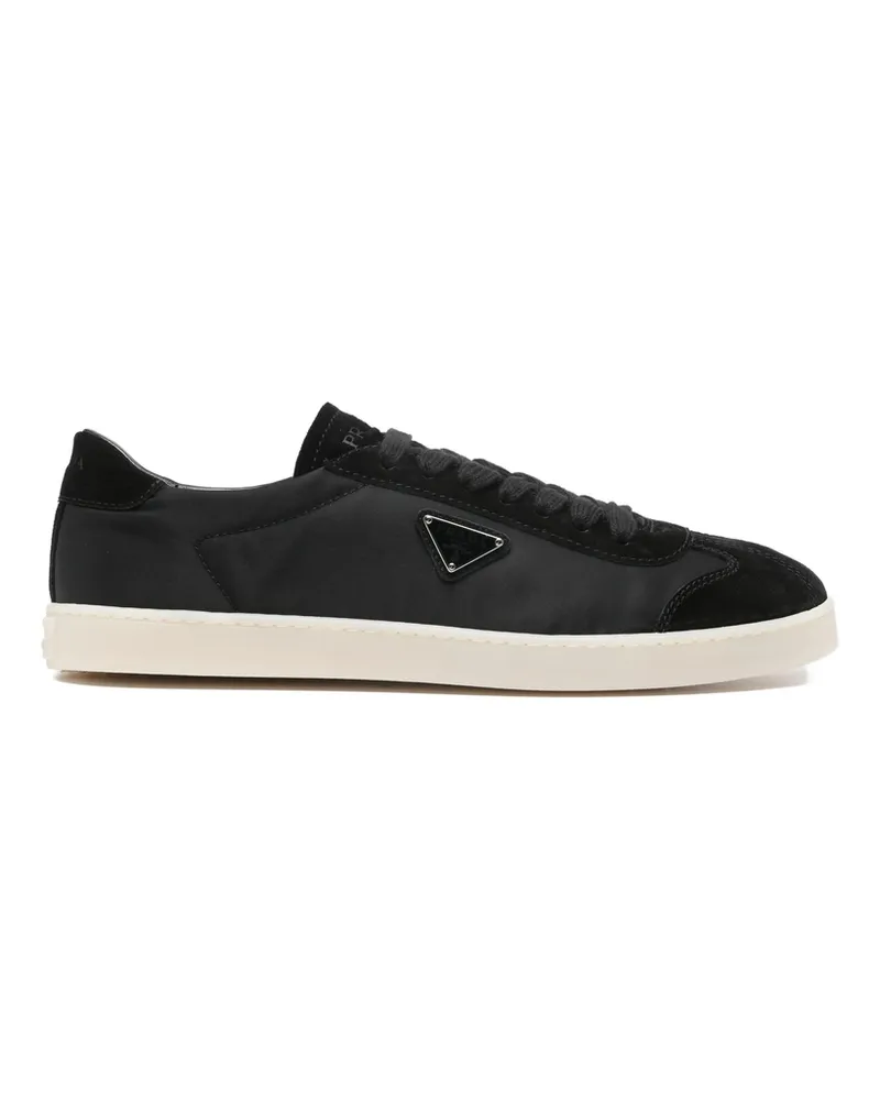 Prada Suede-panelled Lace-up Trainers Black
