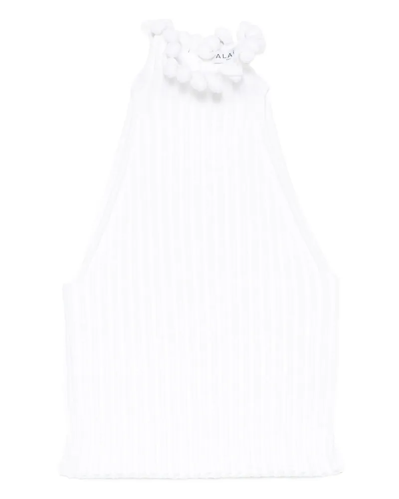 Alaïa Pom-pom Halterneck Top White