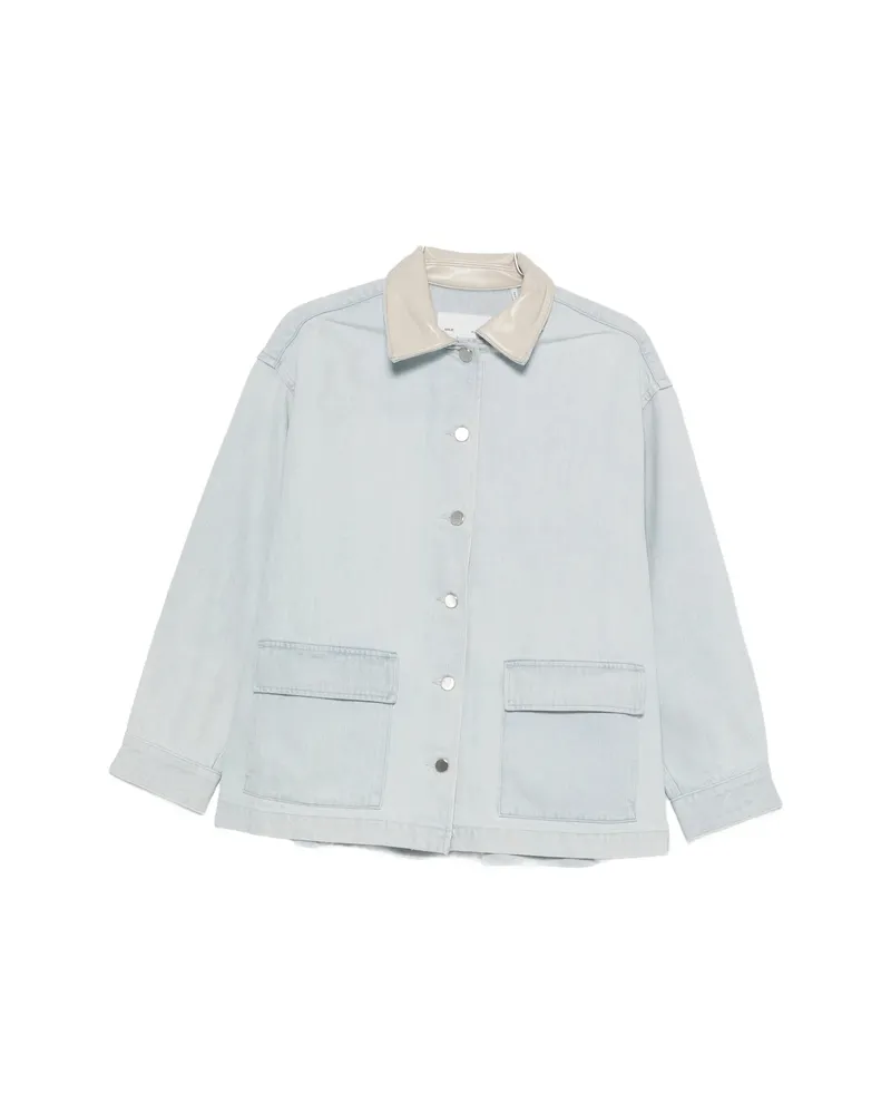 AGOLDE Contrast-collar Denim Jacket Blue