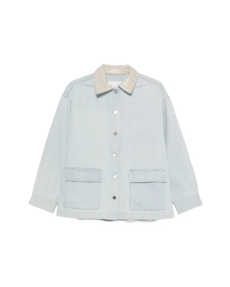 AGOLDE Contrast-collar Denim Jacket Blue