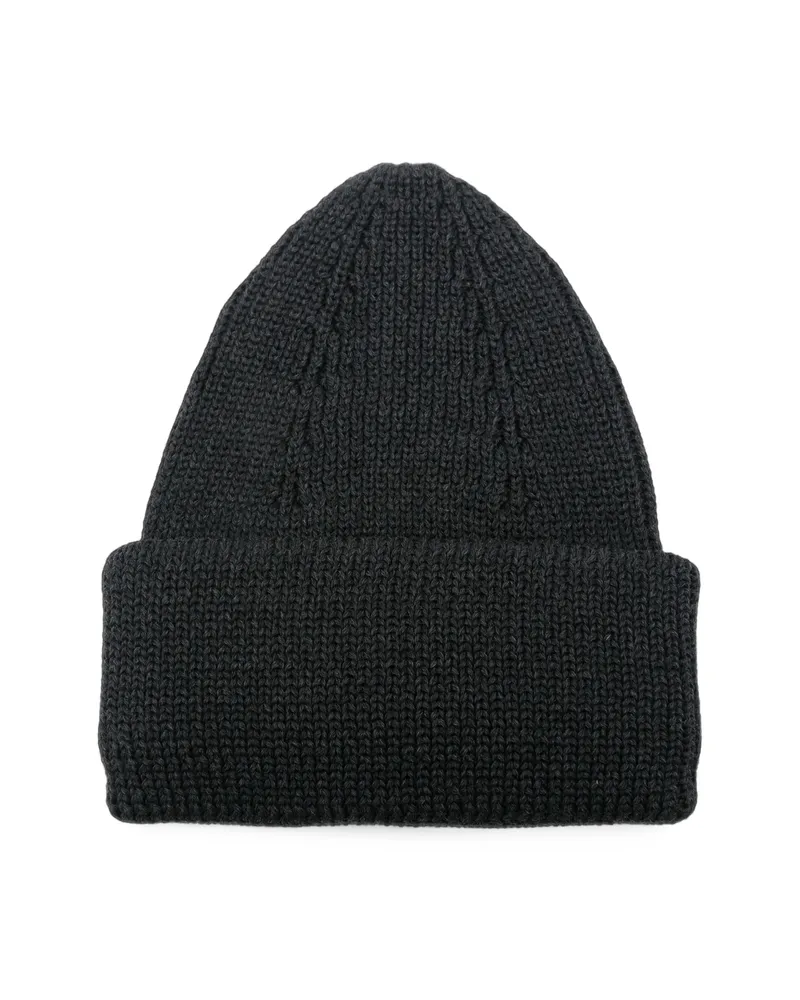 Roberto Collina Cable-knit Turn-up Brim Beanie Hat Grey