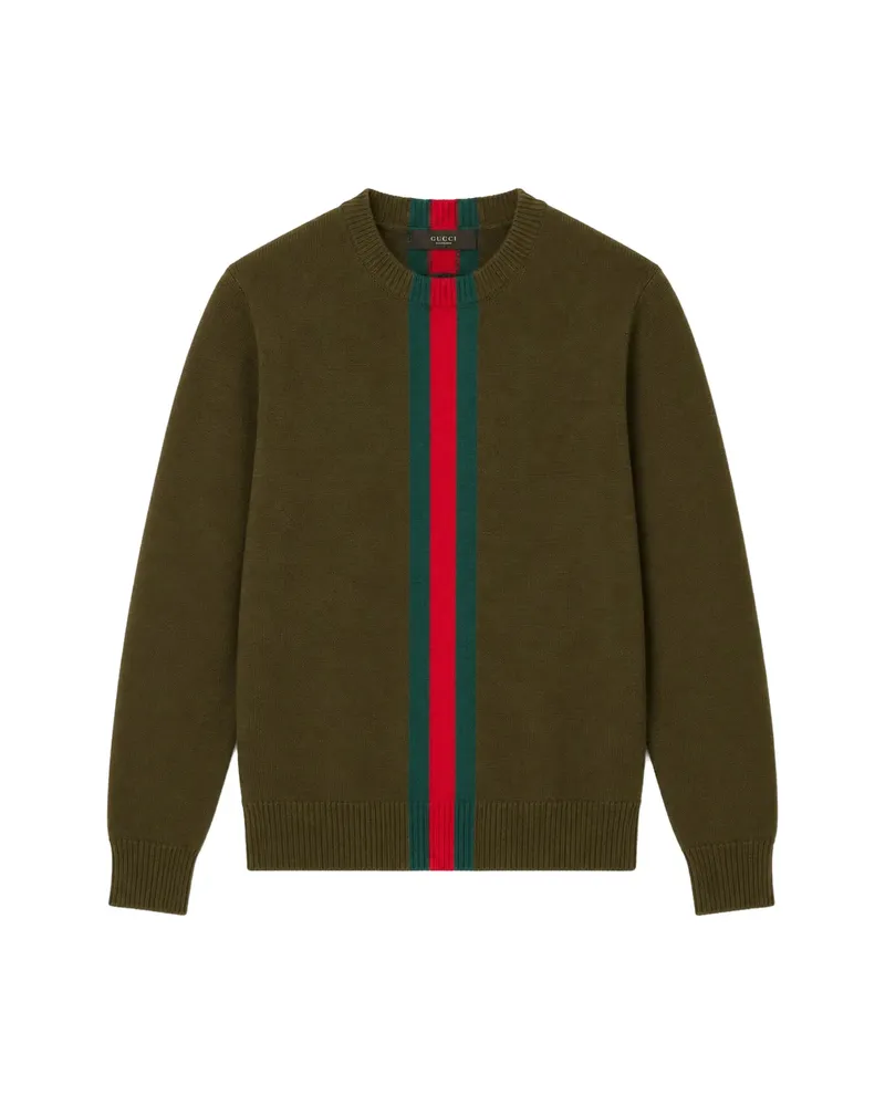 Gucci Web-stripe Knit Sweater Green